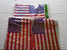 Patriotic Banners Red Blue Silver Party Parade US Flag Pattern Lot of 3 New