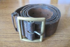 Original WW2 Russian Army RKKA  Soldier's Leather Belt with Brass Buckle.