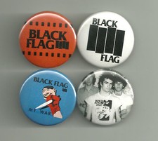 80's Punk Black Flag 1.5 Inch Pin Button Badge 4 Piece Set Henry Rollins