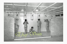 VINTAGE 1950's PHOTO ATTRACTIVE NUDE MEN SHOWER AT YMCA GAY INTEREST 37