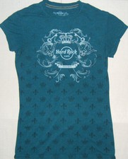 Hard Rock Cafe Juniors Short Sleeve N.Y.Graphic Tee Shirt Cotton Blend Blue M