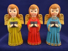 Vintage Lot Of 3 Ardco Christmas Angels 7 1/2" Paper Mache Made in Japan