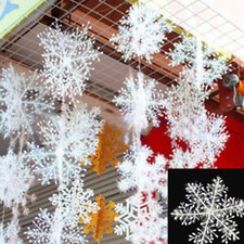 30Pcs New Classic White Snowflake Ornaments Christmas Holiday Party Home Decor