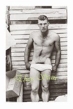 VINTAGE 1940's PHOTO NEAR NUDE SOLDIER TEASES GAY BUDDY GAY INTEREST 39