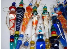 Lot of 24  Art Glass Prism Icicles Italian Christmas Ornament murano Decoration