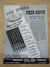 American Steel Band Co Catalog~Asbestos~Felt-Cote Corrugated Roofing