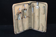 Vintage VEMCO Drafting Drawing Instrument Tool Set In Leather Case 