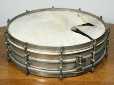 Vintage LUDWIG Snare Brass? Drum. 15"x4" 1920-30's Tube Lugs. All Original RARE