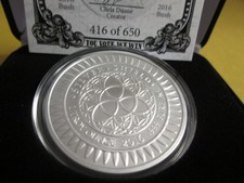 2016  1 oz .999 SILVER VOTE BUSH BU  ROUND SILVER SHIELD + case