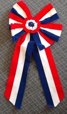 PATRIOTIC VELVET BOW EX-LARGE 14" x 24"  JULY FLAG DECOR 