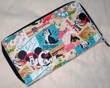 Disney Parks Mickey Mouse WDW Collage Print Zip Up Wallet - NEW
