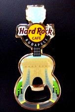 Hard Rock Cafe BUDAPEST (2) Bottle Opener Guitar Magnet (Auction listing).