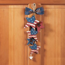 Wooden Star Flag Door Hangers (3 Pack) 4th of July Independence Day!