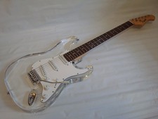 Free Gig Bag 6 String Clear Body Lucite Electric Guitar