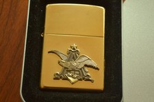 ZIPPO Lighter, Anheuser Busch 3-D Logo - 254BAB 612, Brass, 2001, Sealed M637