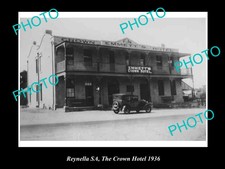 OLD LARGE HISTORICAL PHOTO OF REYNELLA SA, VIEW OF THE CROWN HOTEL 1936