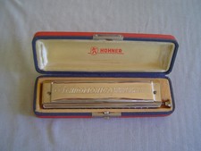 "THE 64 CHROMONICA" PROFESSIONAL MODEL 280/64 "C" BY M. HOHNER & RED STORAGE BOX