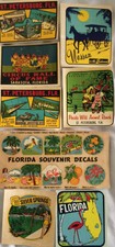 Lot of Florida Souvenir Travel Decals 1950s/60s + Nassau