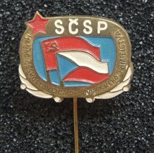 Czechoslovakia MONTH OF FRIENDSHIP  Soviet Union USSR VINTAGE BADGE PIN