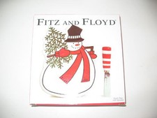 Fitz and Floyd Celebrate Snowman Snack Plate w/ Spreader Christmas