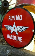 FLYING A GASOLINE porcelain sign gas pump plate tydol vintage gasoline 