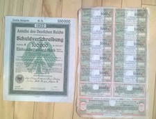 1922 Berlin, Germany: 100000 Mark Treasury Bond / Schuldverschreibung- A 764087