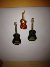 Lot of 3 Vintage KENNY RODGERS Guitar Enamel HAT JACKET PIN Back PINS w Error **