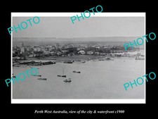OLD LARGE HISTORIC PHOTO OF PERTH WEST AUSTRALIA, CITY & WATERFRONT c1900