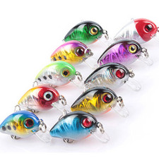 10Pcs Fishing Lures Lot Minnow Fish Bass Tackle Hooks Bait Crankbait Wobbler NEW