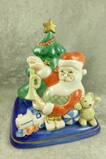 Vintage 1986 Fitz & Floyd Santa Christmas Napkin Card Holder Figurine - Japan