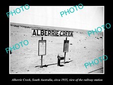 OLD LARGE HISTORIC PHOTO OF ALBERRIE CREEK SOUTH AUSTRALIA, RAILWAY STATION 1935