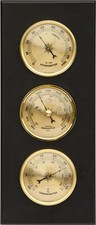 Weather Station Barometer Thermometer Hygrometer MDF Wood Case Wall Mounting New