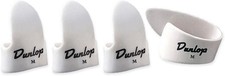DUNLOP WHITE 3 FINGER & 1 THUMB PICK SET GUITAR (MEDIUM) *NEW*