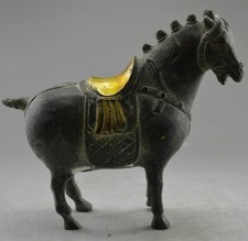 antique excellent Collectible Decorated Old Handwork Bronze Carved Horse Statue