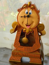 Disney Parks Beauty and the Beast Cogsworth Clock Working Figurine 10" NEW