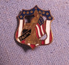 ANTIQUE SONS & DAUGHTERS OF LIBERTY PIN PINBACK BRASS & ENAMEL